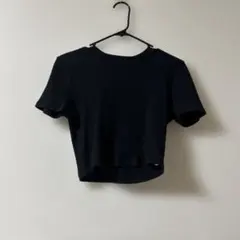 リブブラック 半袖 Tシャツ