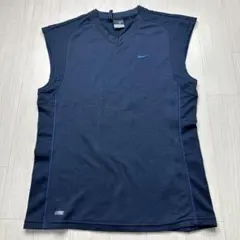 NIKEノースリーブシャツLトレーニングエクササイズネイビー