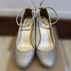 axes femme グリッター アンクルストラップ ハイヒール パンプス