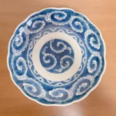 古伊万里 青磁染付 菊花文 輪花 七寸半皿 - メルカリ