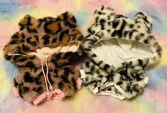 ぬいぐるみ用　ヒョウ柄　コスチューム（ピンク&ホワイト）