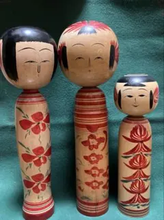 伝統こけし 3体セット 木工芸品 - メルカリ