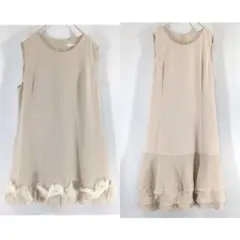 美品 FOXEY Dress Soleil リネンワンピース 38 フラワー刺繍 - メルカリ