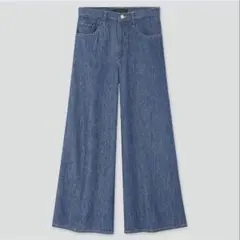【ユニクロ】ハイライズスーパーワイドジーンズ（丈標準73㎝)ブルー サイズS