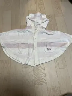 ジェラートピケ　ストライプフード付きバスローブ