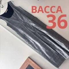美品　BACCA グレー系チェック ノースリーブ オールインワンのサムネイル