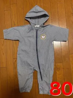 【匿名配送】ベビー服 80cm 長袖 砂場　プレイウェア　つなぎ　レインコート