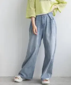 レピピ　ウエストホックワイドデニム　L