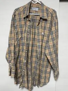 美品 BURBERRY ノバチェック柄 長袖シャツ 白タグ 90s ヴィンテージ
