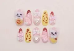 現品 ネイルチップ 量産型 平成女児 地雷系 ピンク ねこ