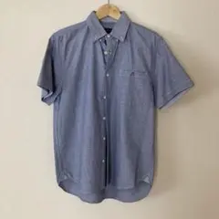 タカキュー メンズ半袖シャツ ブルー Mサイズ 綿100%