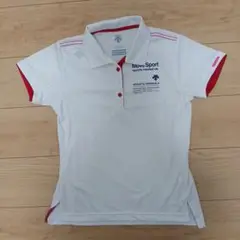 DESCENTE Move Sport ポロシャツ Mサイズ ホワイト/レッド