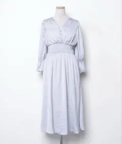 スナイデル　SNIDEL 7分袖ワンピース　水色　ブルー　レースアップ