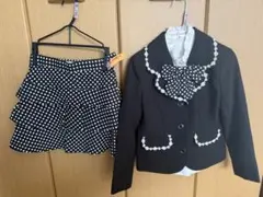 ドット柄ジャケットとスカートセット 130