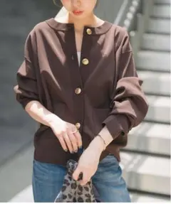 クルーネックカーディガン カーディガン