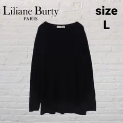 Liliane Burty 毛100% リブニット L 黒 日本製のサムネイル