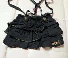 RONI ブラック サスペンダー付き フリルスカート