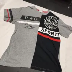 PAGELO ビッグプリント 切り替えTシャツ ビッグサイズのサムネイル