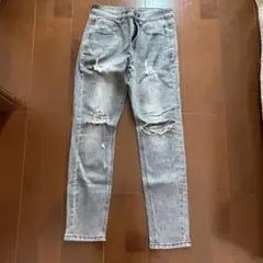 shein ダメージスキニーデニム グレー 28サイズ