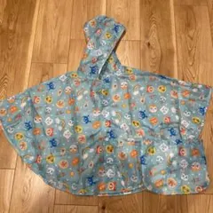 アンパンマン　ベビーレインコート　ポンチョ 水色