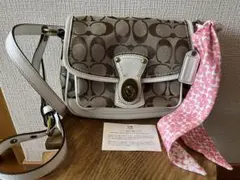 Coach ターンロック シグネチャー 10566 キャンバス　スカーフ付き