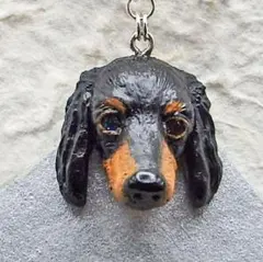 うちの子 瞳きらきら 動物ブローチ （ ミニチュアダックスフンド／黒タン ）