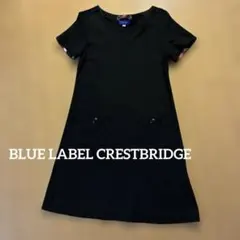 BLUE LABEL CRESTBRIDGE ブラック 半袖ミニワンピース