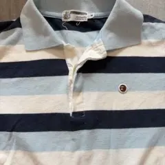 90s'A BATHING APE ボーダー ポロシャツ Mサイズのサムネイル