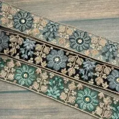 271.インド刺繍リボン 50cm×3本セット