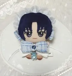 リボン×ヘッドドレス 水色×ツイード ちびぐるみ ぬい服のサムネイル
