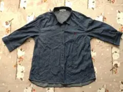 【114】デニム 半袖シャツ ポロ刺繍のサムネイル