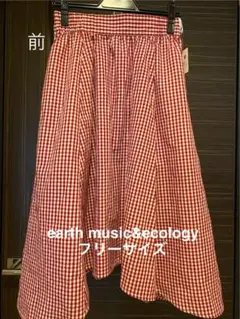 【新品】アースミュージック&エコロジー　スカート　赤　イレヘム　ギンガム