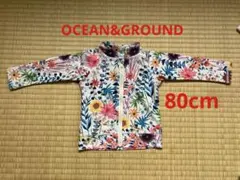OCEAN&GROUND 花柄ラッシュガード 80cm