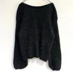 【REYELL】ニット セーター 毛ラメ混 長袖 シンプル L