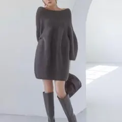 値下げ❇️【極美品】SNIDEL ラクーンミニニットワンピース コクーン