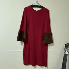 チャイルドウーマンStripesファー付きワンピース