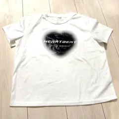 ホワイト　ハートロゴTシャツ　キッズ　140