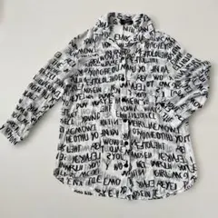 Bershka 長袖シャツ S 白/黒 文字プリントのサムネイル