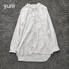 yuni　ユニ　キュプラコットン　レースアップ　ブラウス　ダイダイ柄のサムネイル