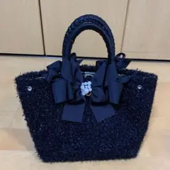 【専用こたじろ様】リボン付きハンドバッグ 黒 ピンク　2個セット