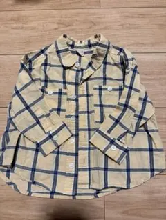 petit main チェック柄長袖シャツ