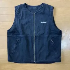 美品！XLARGEエクストララージ ダック生地 ジップベスト⭐️カッコいいです❣️①