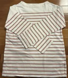 UNIQLO ユニクロ ボーダーTシャツ 長袖 ピンク ホワイト Mサイズ