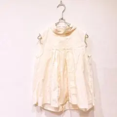 ユニクロ UNIQLO x MARNI タックノースリーブブラウス 白 S