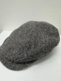 【使用感あり】MUCROS（マクロス） ヘリンボーン柄 ツイード ハンチング