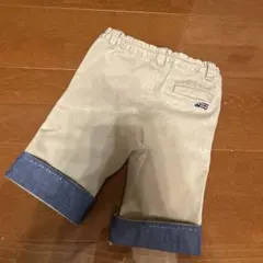 ファミリア ベージュ ロールアップ裾 ハーフパンツ