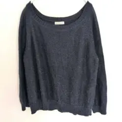 【a.v.v】ラメ混 バックデザイン ワイドネックニット プルオーバー Ｍサイズ