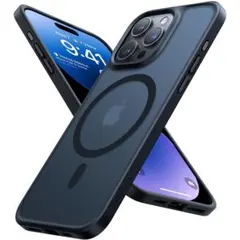 iPhone 14Plus用 ケース 半透明 マグネット搭載 耐衝撃