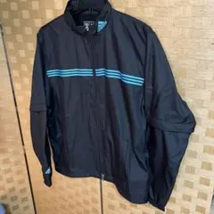 adidas 長袖半袖ジャケット ダブルジップ　ストライプ