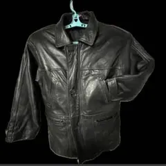 【送料込】黒レザージャケット 裏地キルティングライニング